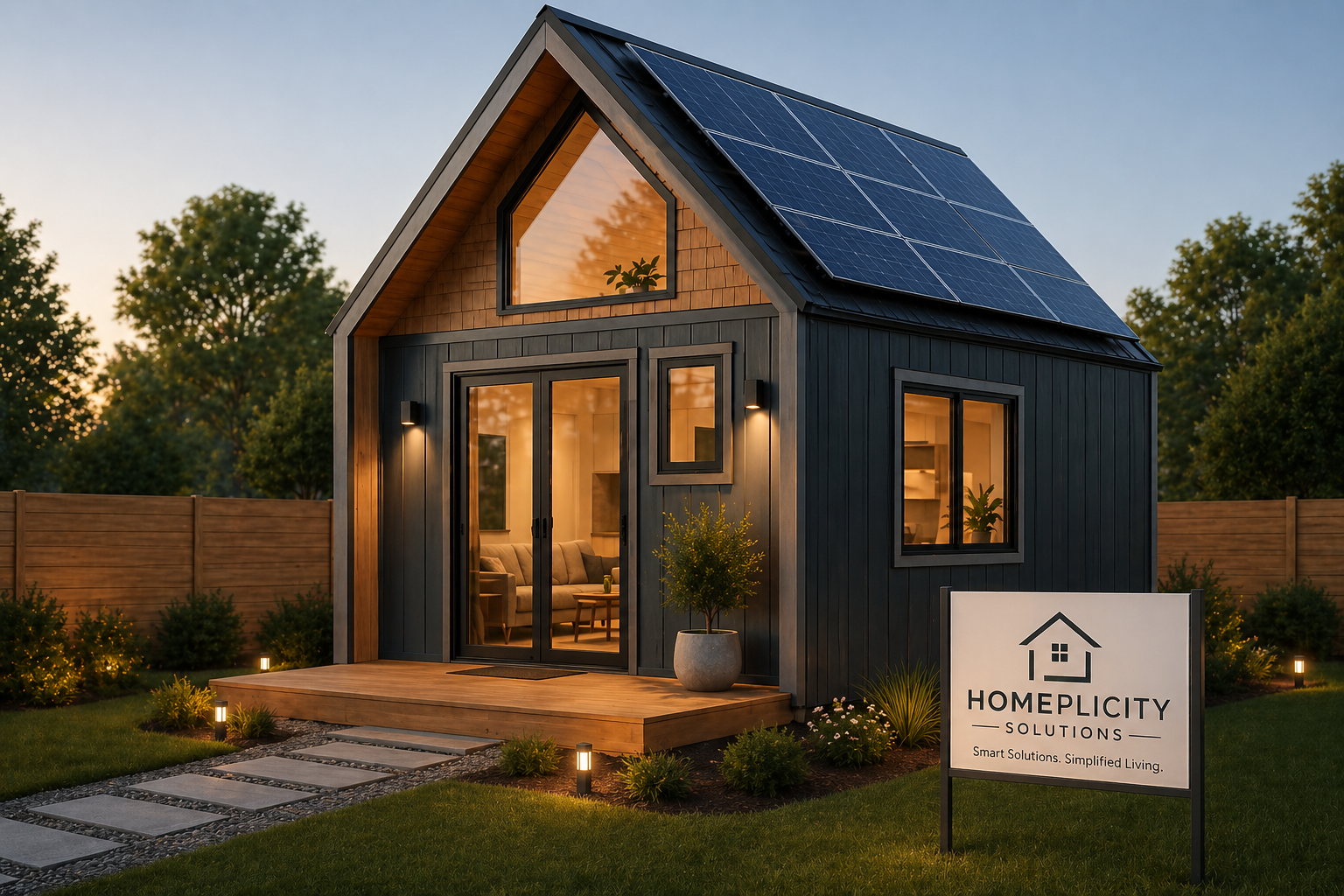 A bright home with solar panels and modern exterior upgrades